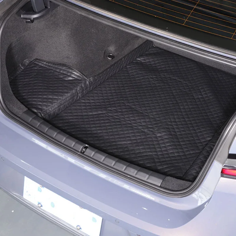 

Suetlcoity For BMW 7 Series G70 2023-2025 Pvc Leather Black Car Trunk Mat Trunk Carpet Trim Interior Car Accessories