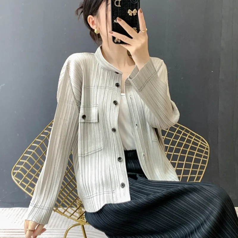 

Miyake женская джинсовая куртка с принтом, Новое зимнее поступление, свободный крой, универсальный винтажный лоскутный топ на пуговицах, простая рубашка, пальто