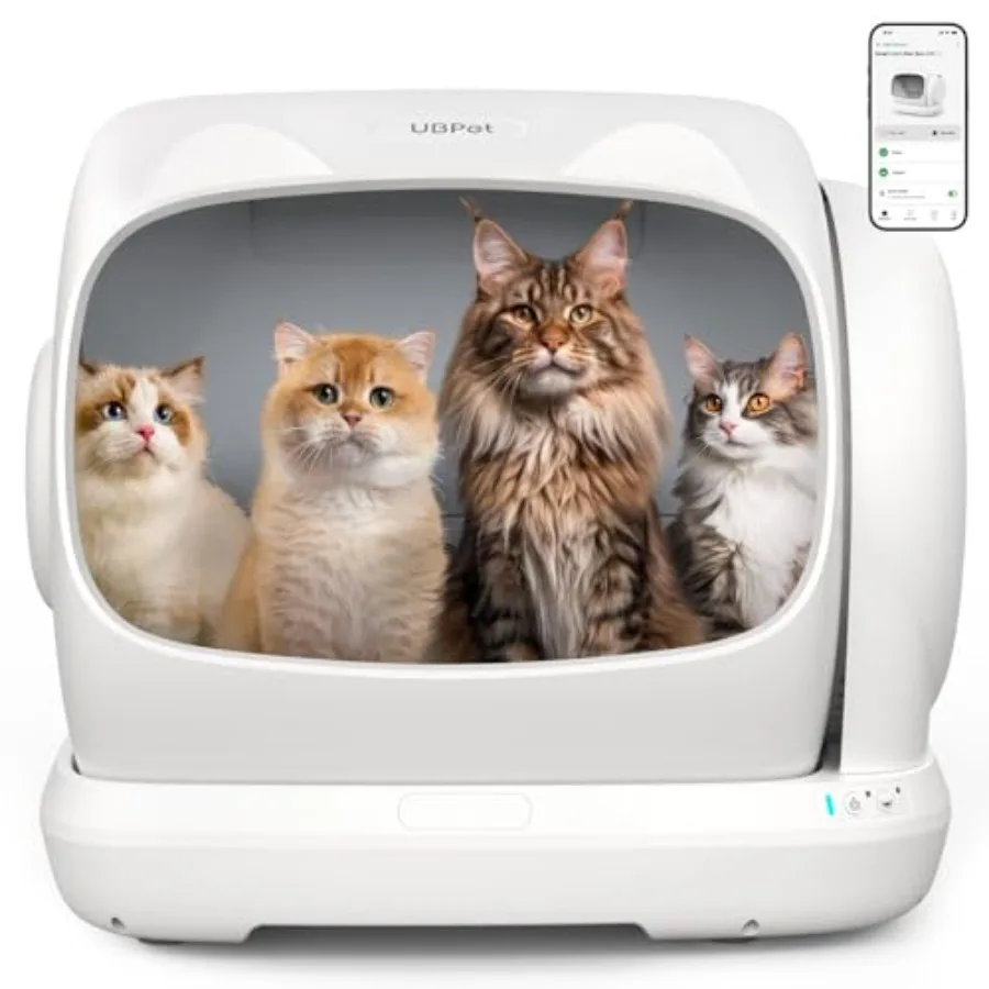 

Самоочищающийся автоматический лоток для кошек XXXL для нескольких кошек с датчиками веса, защитой от необезопасных ситуаций и управлением через смарт-приложение