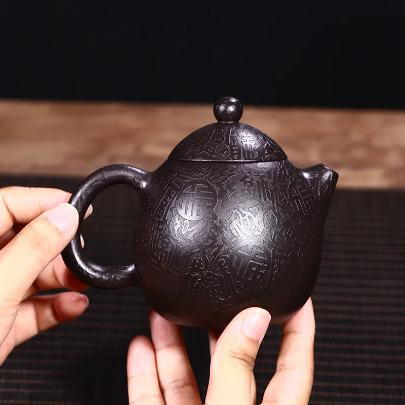 Handmade Original Mineral Clay Pot With Hand-Carved 