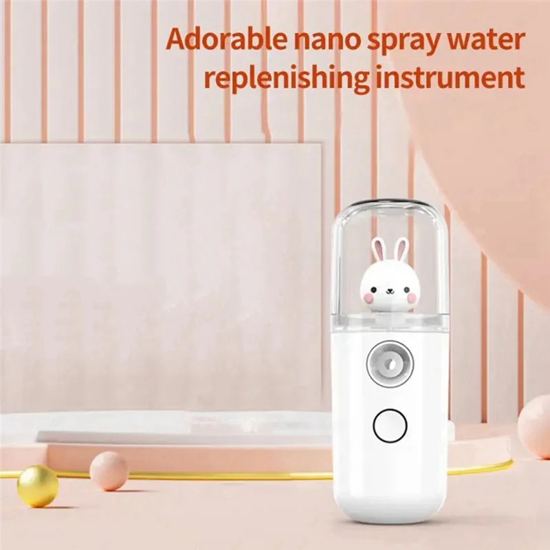 A39M 30Ml Mini Mist Facial Sprayer Steamer Humidifier Portable USB Rechargeable Face Moisturizing Nebulizer Beauty Skin Care