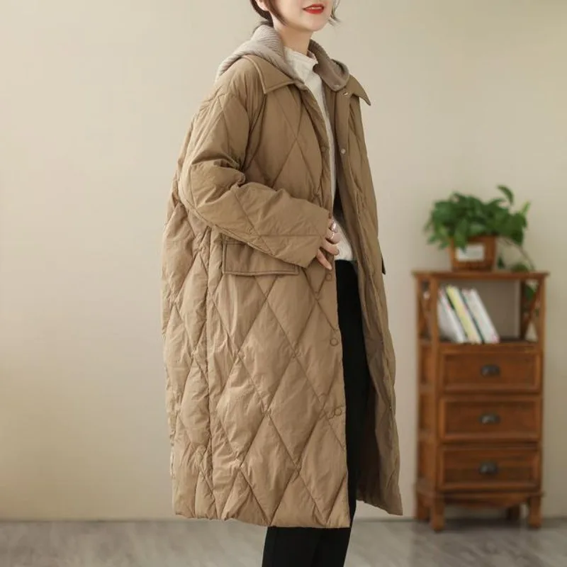 

OCEANLOVE Autumn Winter Jackets Woman Solid Hooded Warm Long Parkas Coats Korean Fashion Thick Loose Chaqueta Mujer