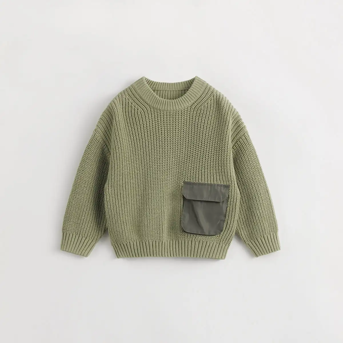 MARC&JANIE Outdoor Style Boys Crew Neck Twisted Knit Sweater for Winter 231933