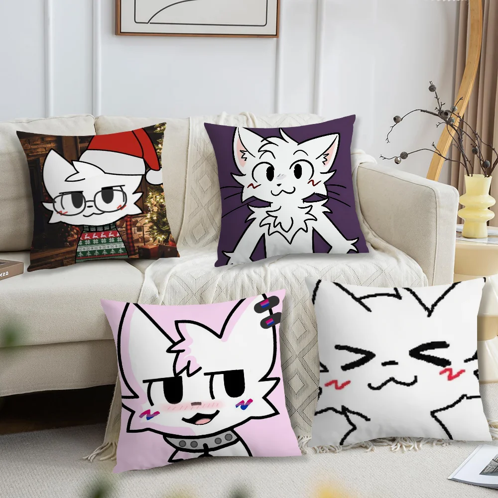 Cute Boykisser Cat Silly cushion cover For Pillow Case Sofa Bedroom Living Room Office Bedside Table Backrest Printing Square