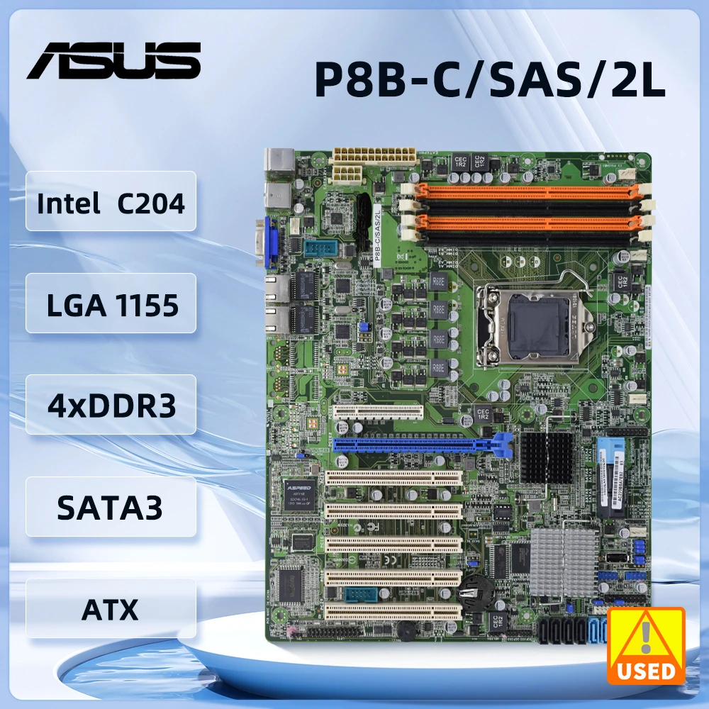 

Asus P8B-C/SAS/2L Motherboard LGA 1155 ECC DDR3 32GB Server motherboard support E3-1240 CPU PCI-E×2/PCI×5 ATX