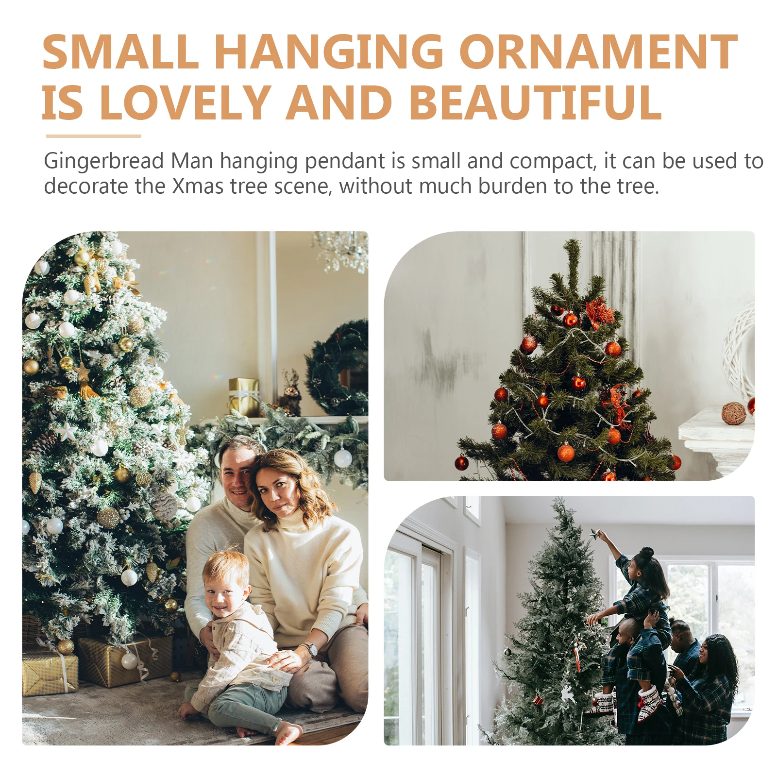 

8Pcs Xmas Gingerbread Hanging Ornament Christmas Tree Decor Festive PVC Pendant for Home Holiday Party Decoration