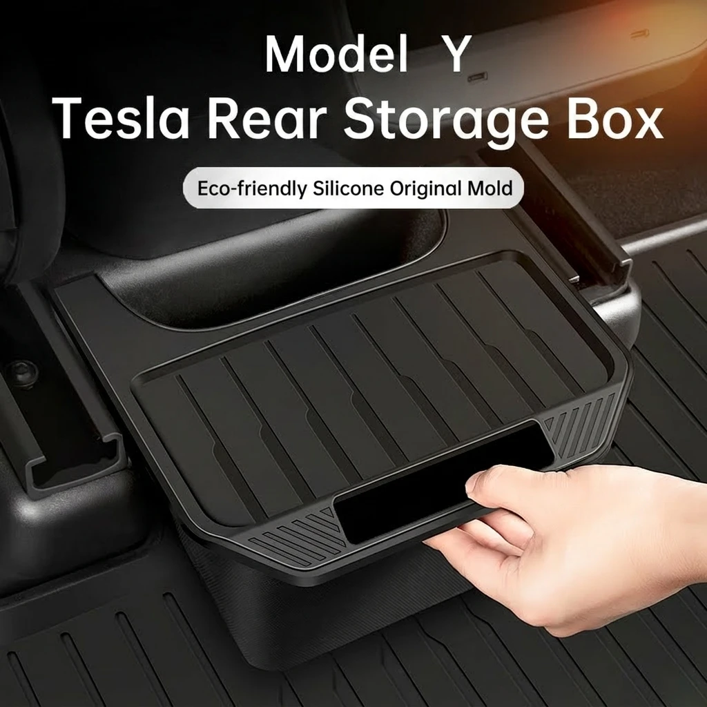 1 Stück Auto-Mülleimer für die hintere Mittelkonsole, Aufbewahrungsbox für Regenschirme, Innenraumzubehör, passend für Tesla Model 3/Y