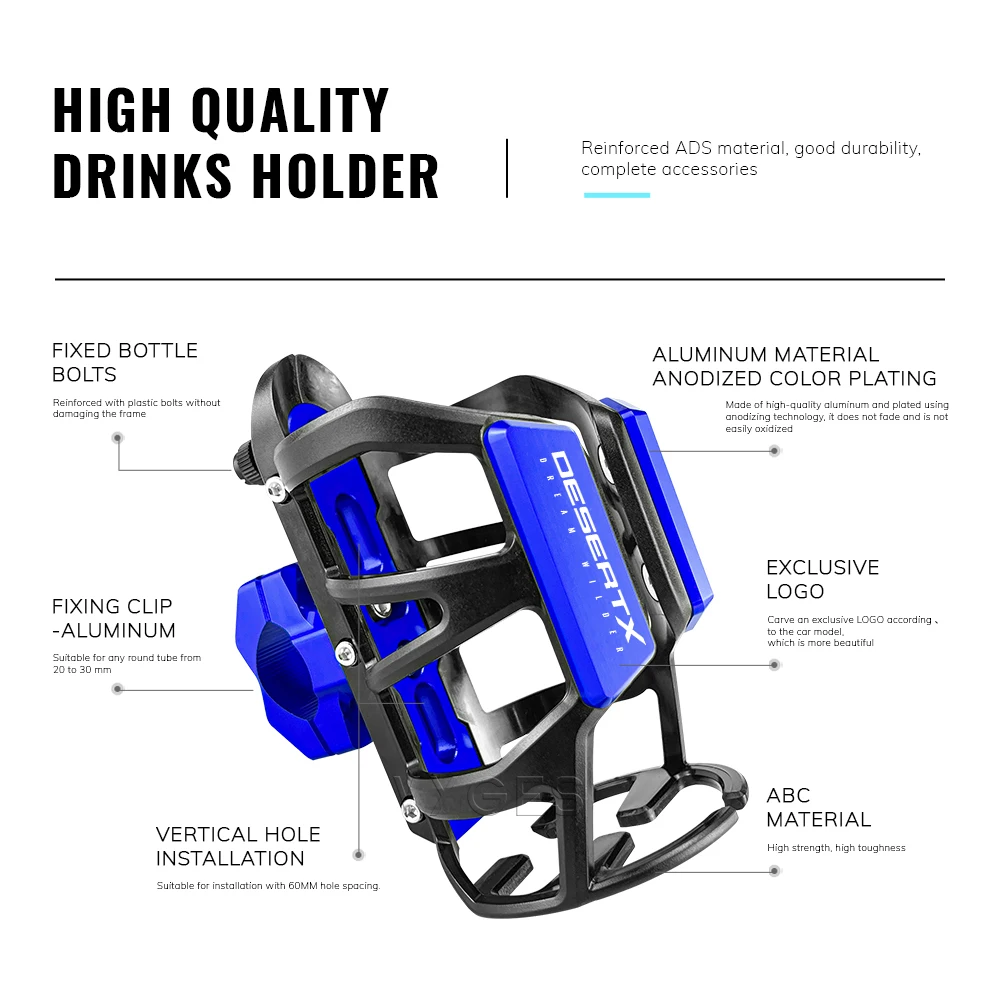 For Ducati DesertX Rally Desert X Motorcycle Beverage Water Bottle Cage Drinks Holder Water Cup Holder
