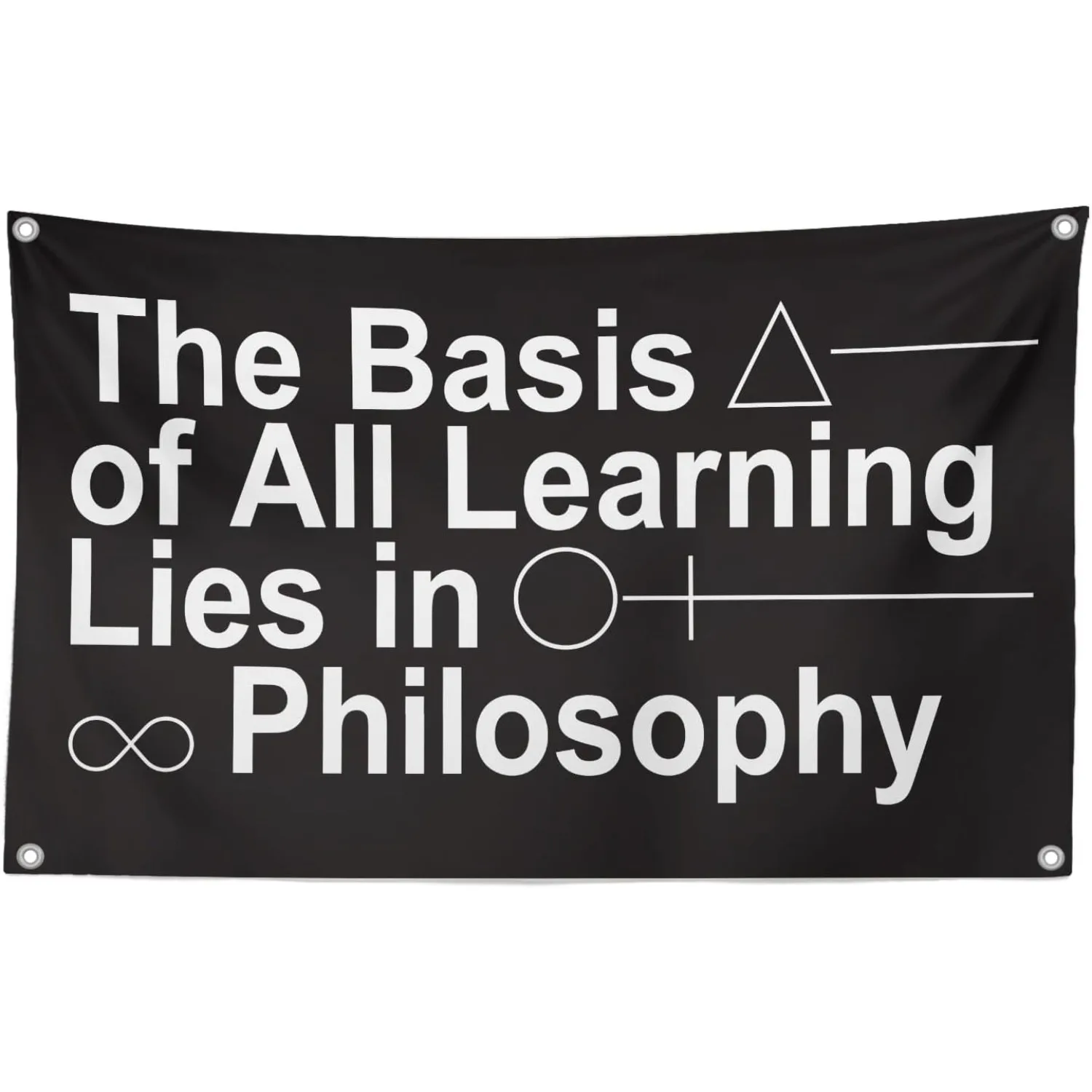 Philosophy Quote Tapestry The Basis of All Learning Lies in Philosophy Wall Hanging 100D Polyester Fabric