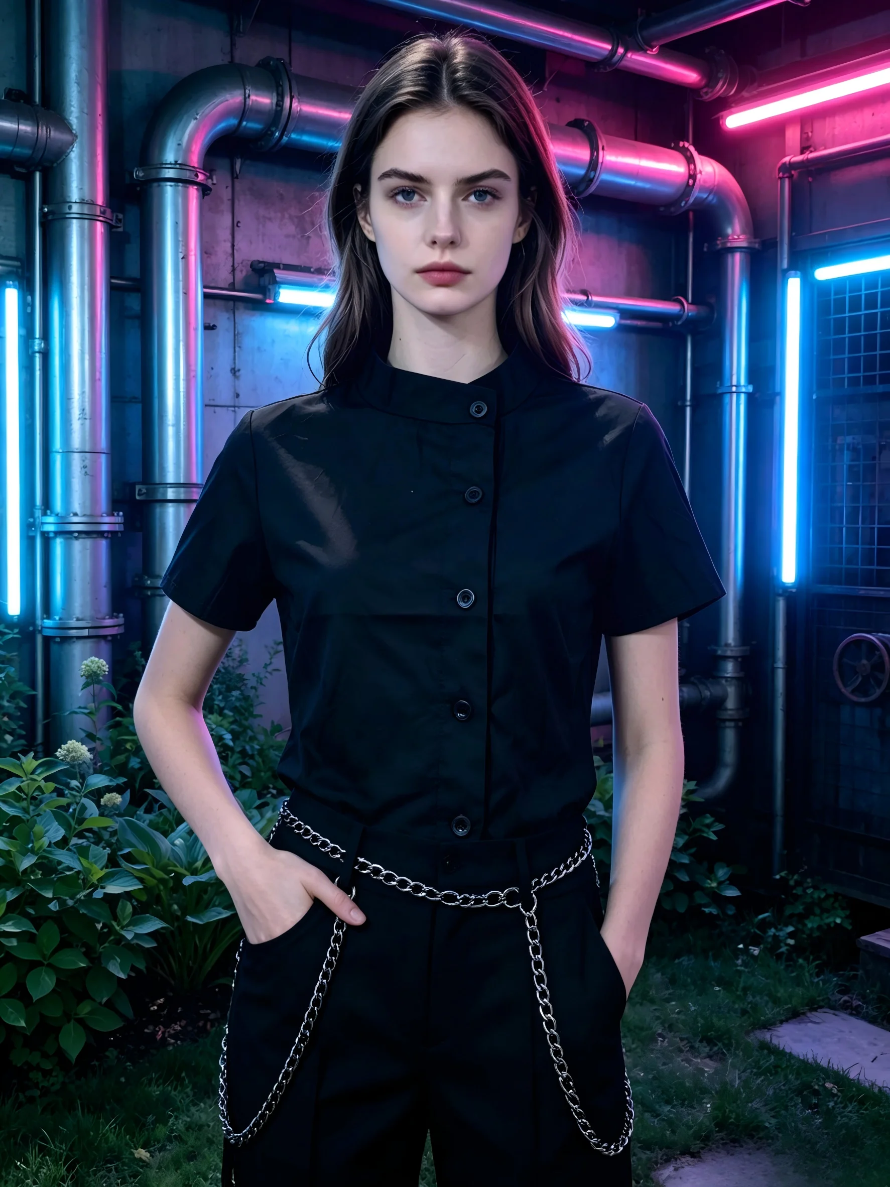 Ladies European Style High Neck Sleeveless Waistcoat Black Cotton Irregular Placket Slim Fit Vest for Street Daily Wear