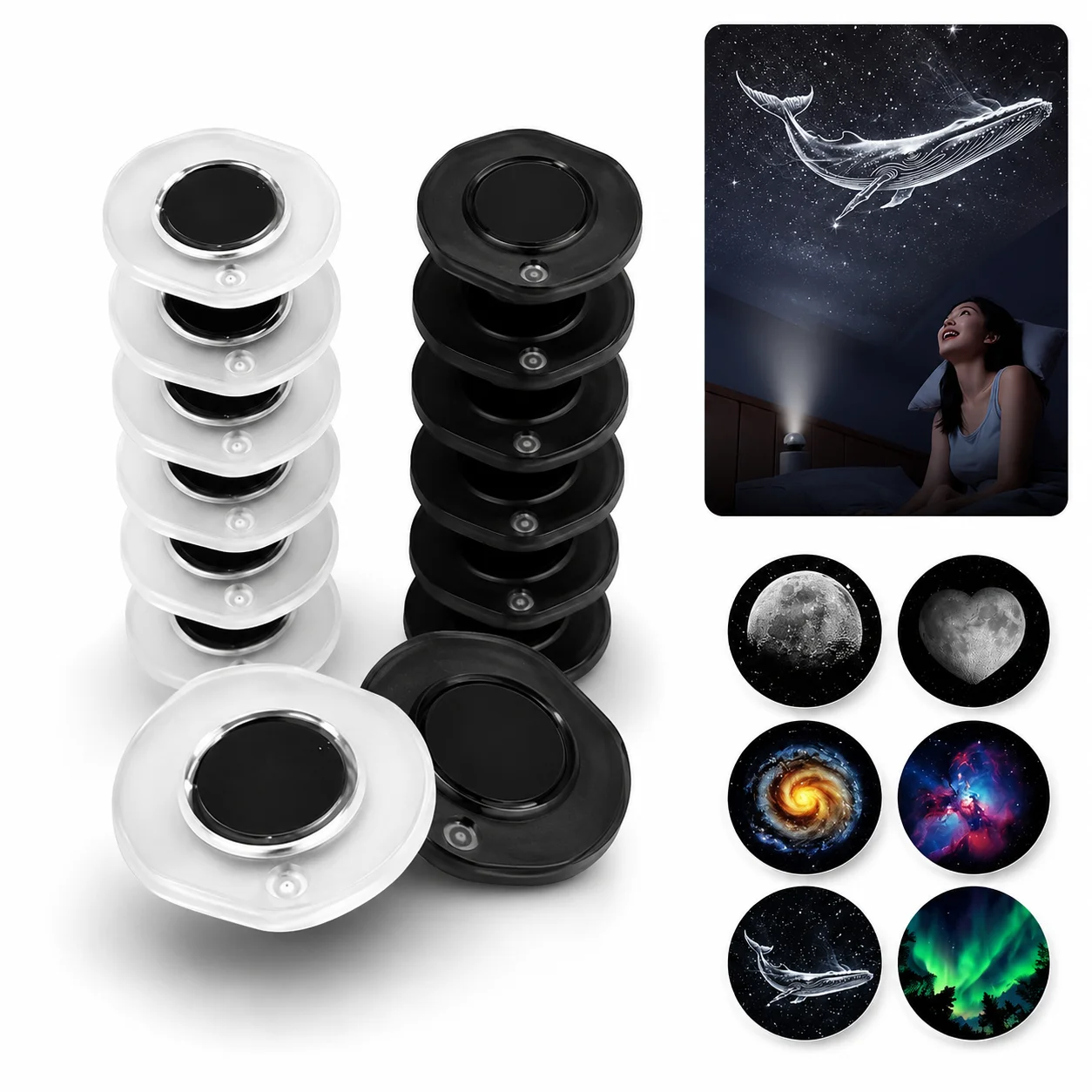 Starry Sky Projector Slides 10pcs - Realistic Nebula Galaxy Discs for Night Light Star Projector