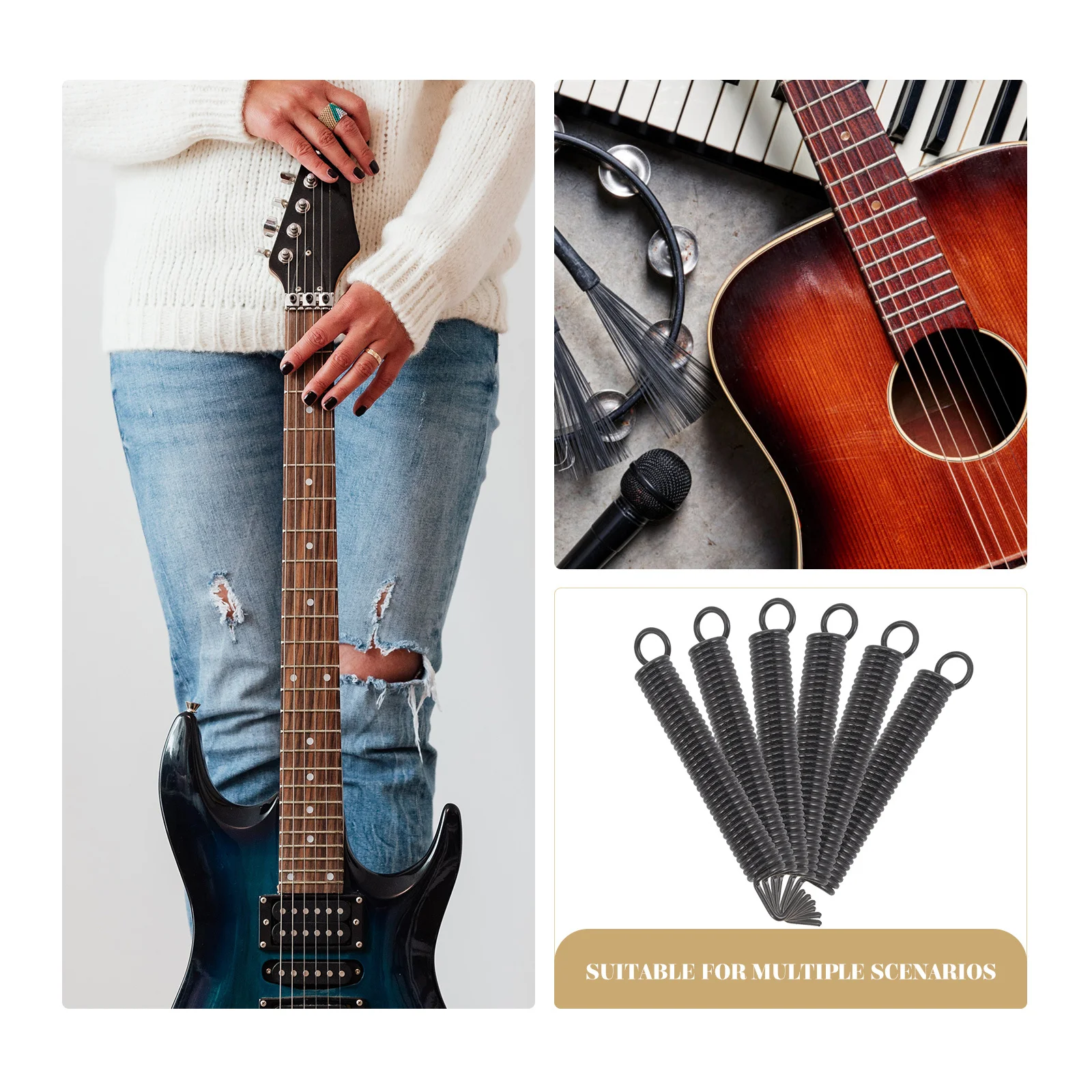 

6Pcs Professional Tremolo Springs Durable Metal Electric Guitar Accessory Long Life Noiseless Tuning Improvement