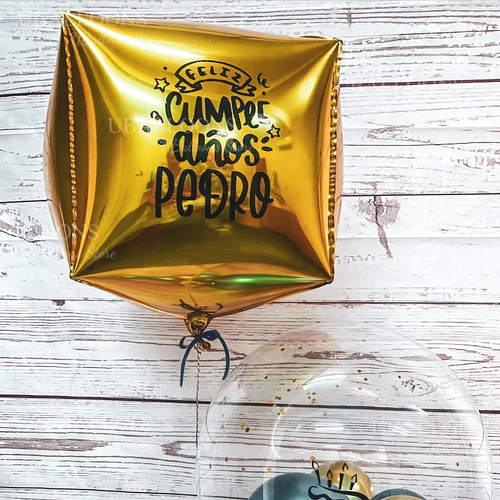 22 Zoll Würfel 4D Folienballons Metall Silber Diamant Quadratische Würfelballons für Geburtstag Verlobung Hochzeit Weihnachten Party Dekor – Detail 10