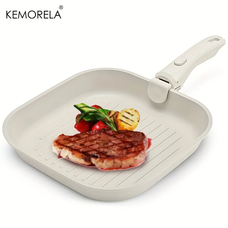 

1PC 26cm Non-Stick Frying Pan with Detachable Handle Dishwasher Safe for Oven & Stovetop Induction Compatible Cookware for Steak