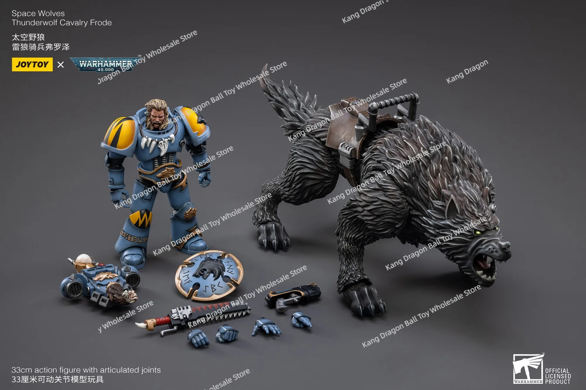 متوفر في المخزون JOYTOY Dark Source Warhammer 40K Space Wild Wolf Thunder Wolf الفرسان باجانا فروز 1/18 جندي متحرك