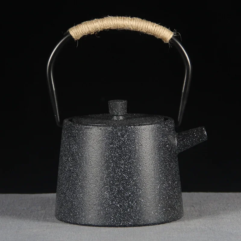 Handmade Cast Iron Kettle for Boiling Water, Iron Teapot Household Teapot, Tea Container Unique Black Gift Health Pot Tea Set