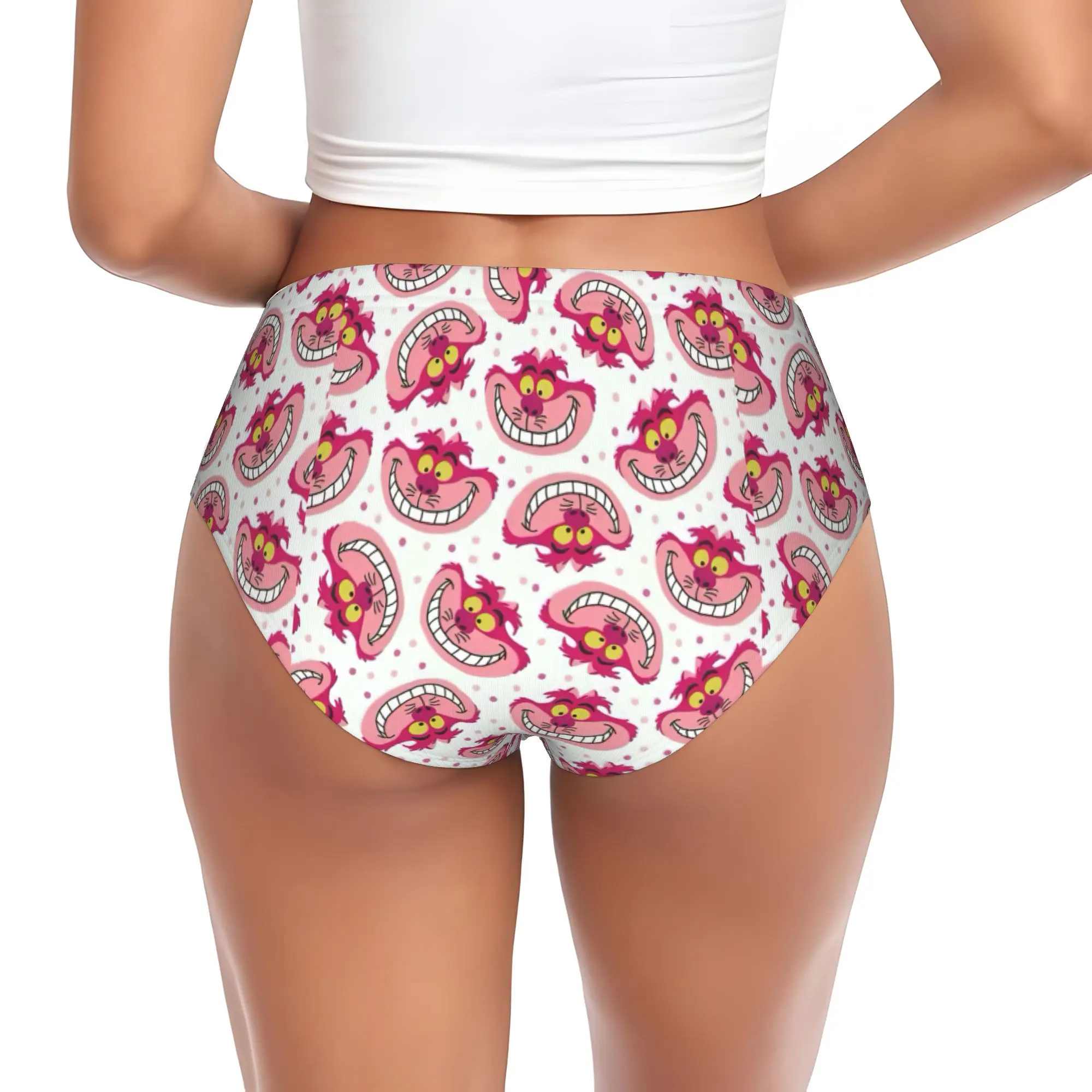 Custom C-Cheshire Anime Cat Briefs Underwear Women Breathable Stretch  Panties