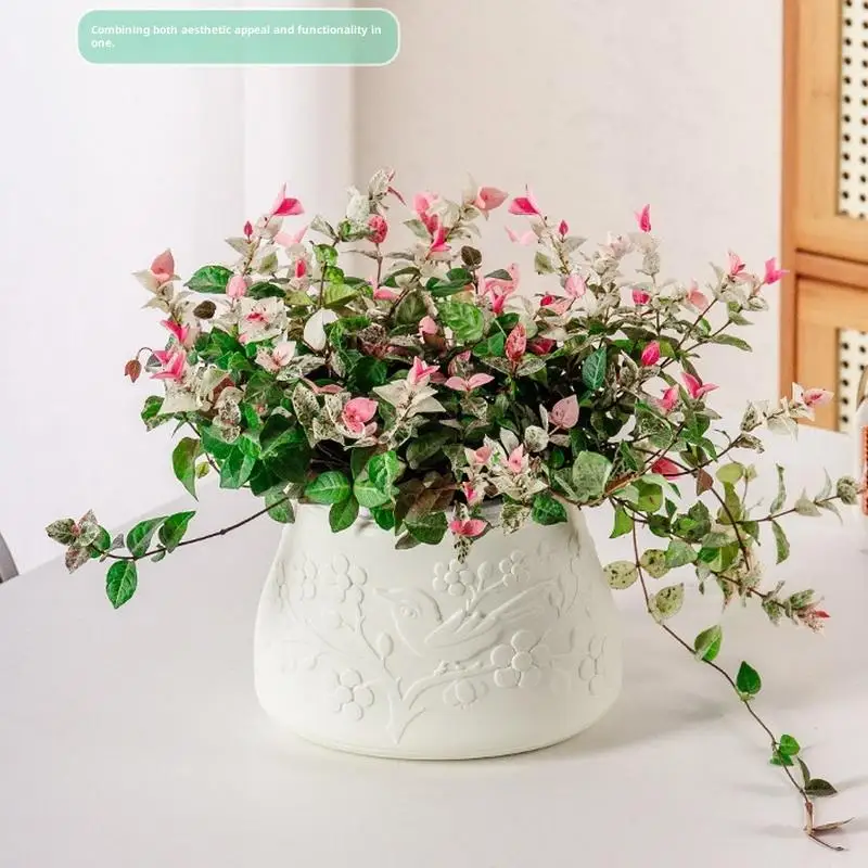 وعاء زهور صغير ذاتي السقي خزان الأسماك أواني نباتات بلاستيكية شفافة مزهرية ذاتية السقي للزينة المنزلية