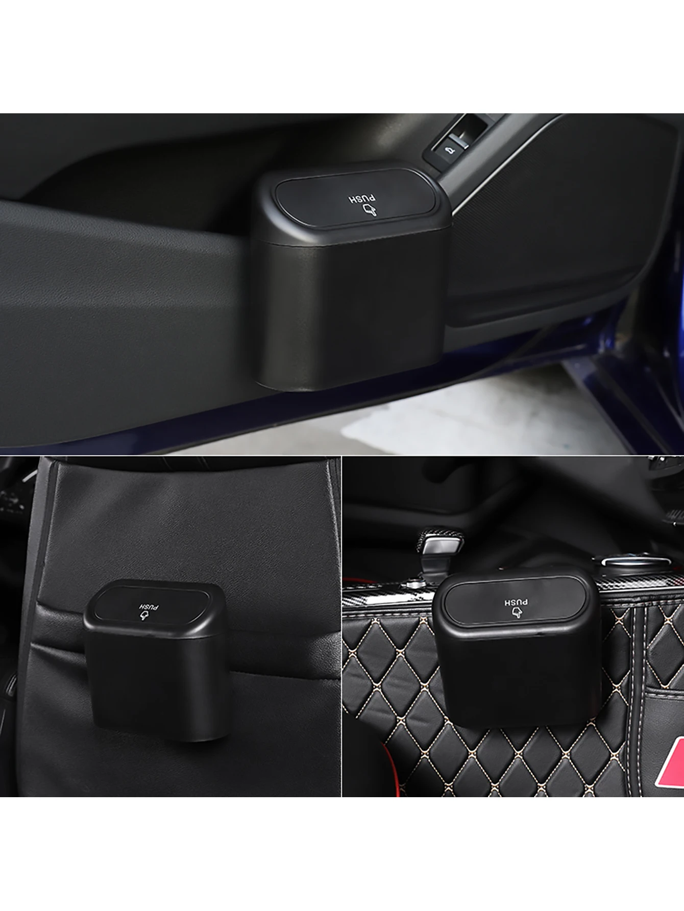 1PCS Car-Mounted Trash Can With 1 Bundle Of Garbage Bags, Multipurpose Back Seat Storage Box