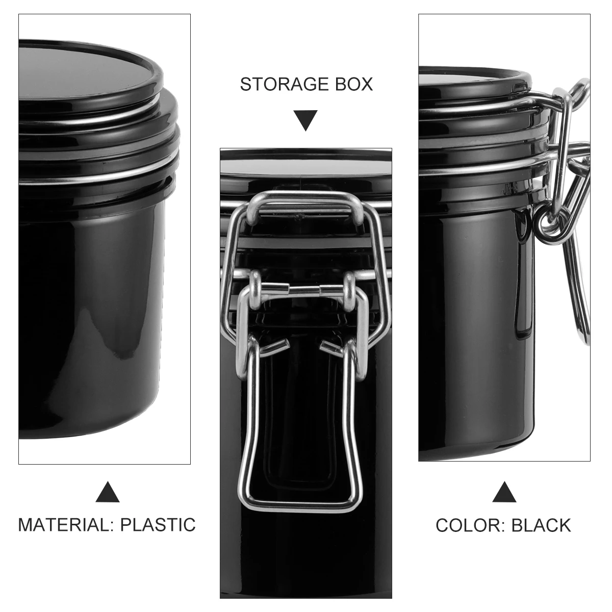 

2Pcs Eyelash Glue Container Durable Portable LeakProof Storage Case Large Capacity Opaque Black Protect Adhesive Life