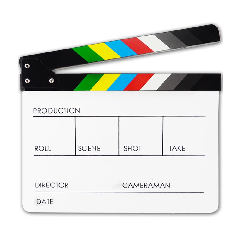 -HOPE Acrylic Clapboard Dry Erase For TV Film Movie Director Cut Action Scene Clapboard With Marker Pen Eraser Easy Install