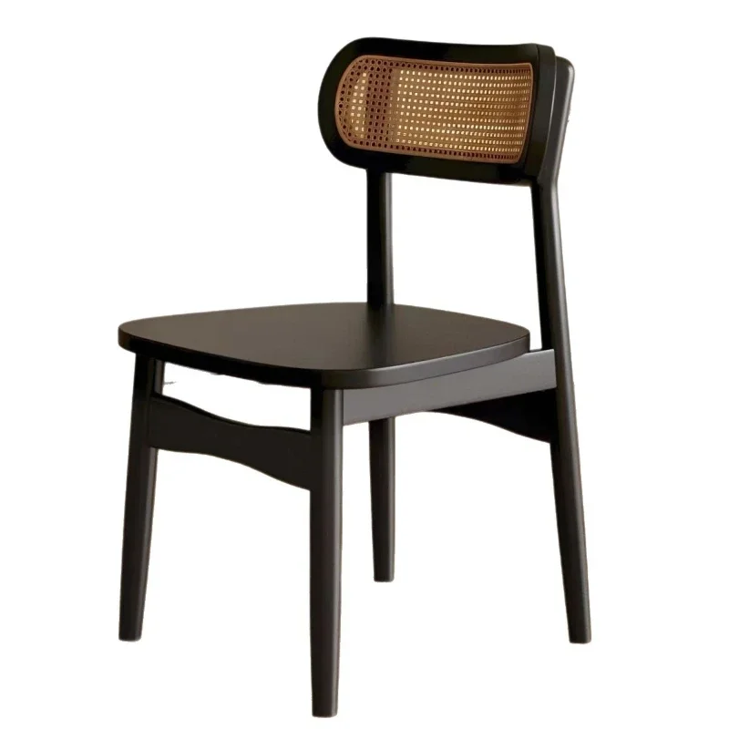 

Solid wood dining chair home style rattan chair