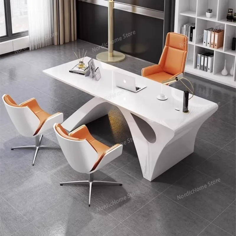 Wooden Manager Executive Office Desk Storage Luxury White Office Desks Standing Modern Large Mesa Escriotorio Furniture Home