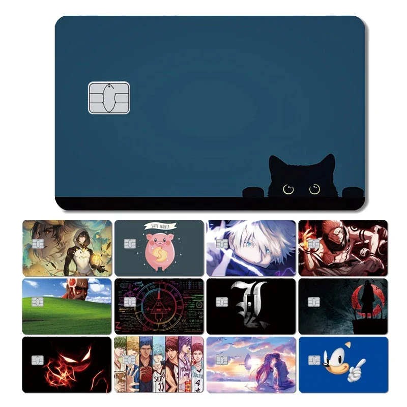 Magic Shark Anime Cartoon Game Save Money Pig Case Cover Film Skin Sticker for Small Chip Credit Card Bus Card