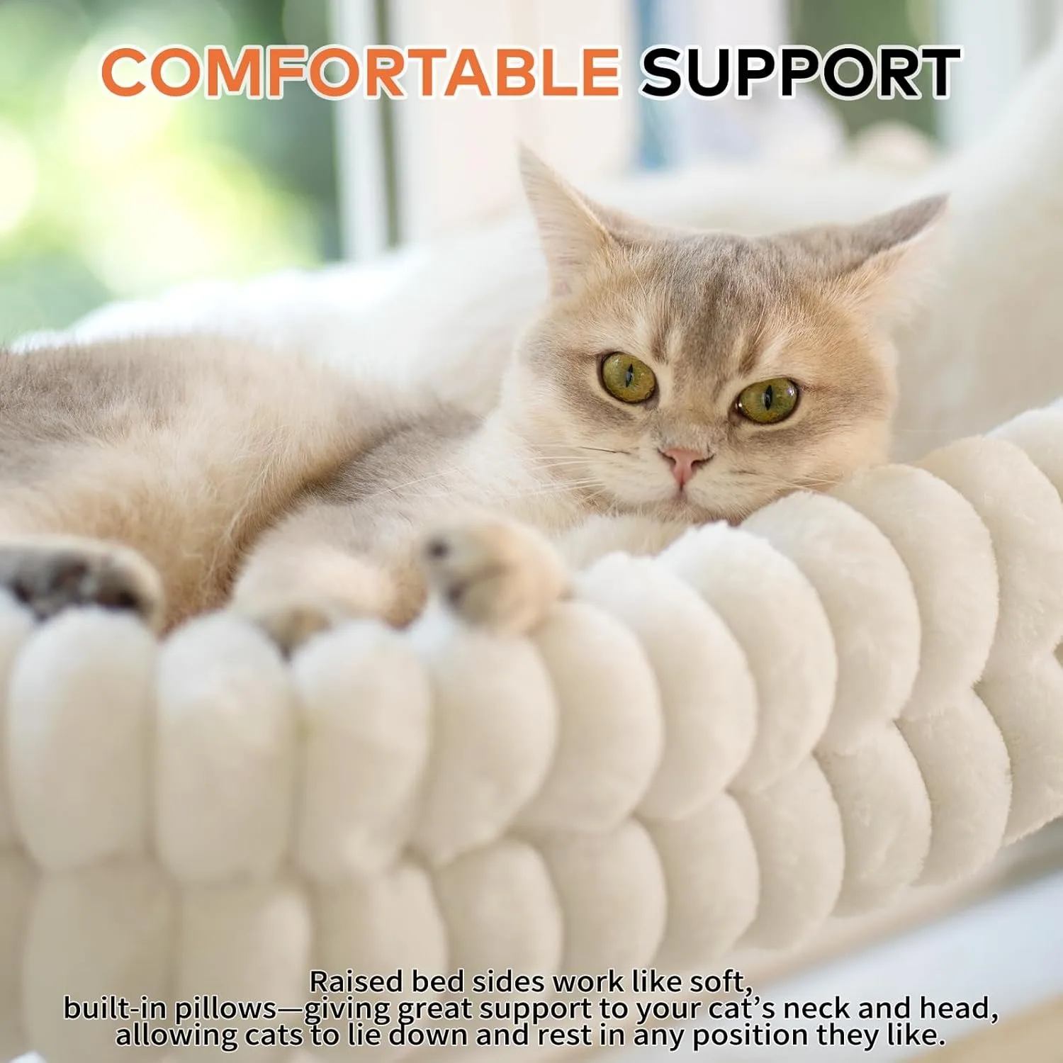 Perch Indoor Cats Hammock For With Reversible Cushion, Foldable Cat Window Bed