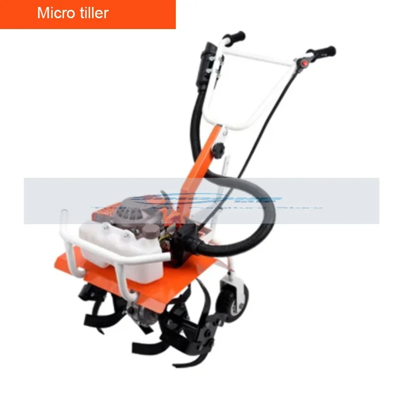 Small Gasoline  Micro Tiller High Power Rotary Tiller Multifunctional Cultivator Weeding Ditching Loosening Soil Plowing