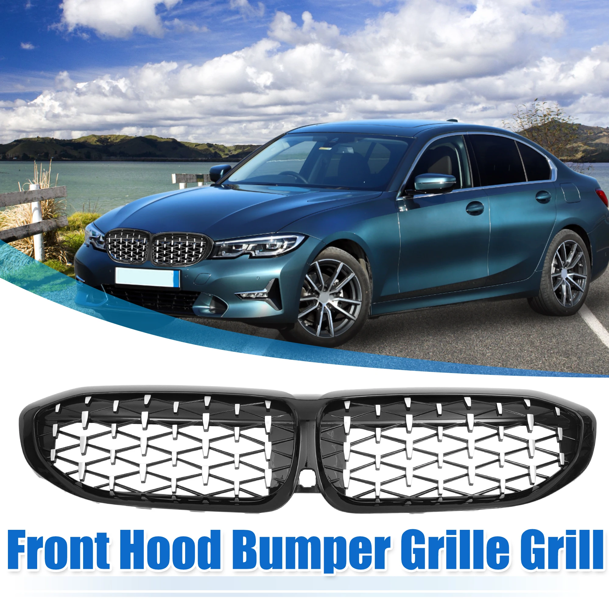 UXCELL 1 Pcs Front Hood Bumper Grille Grill for BMW 3 Series G20 2019 2020 2021 2022 2023 51138072085