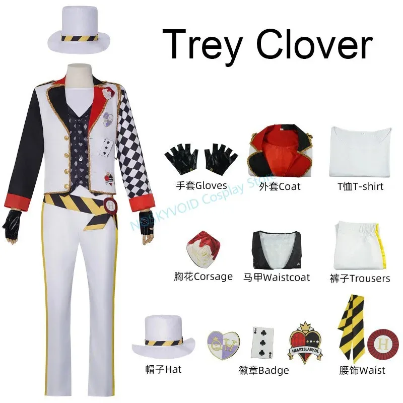 

CyTwisted Wonderland Ace Trappola Cosplay Heartslabyul Deuce Spade Uniform Set Trey Clover Costumes Cater Diamond Anime Clothing