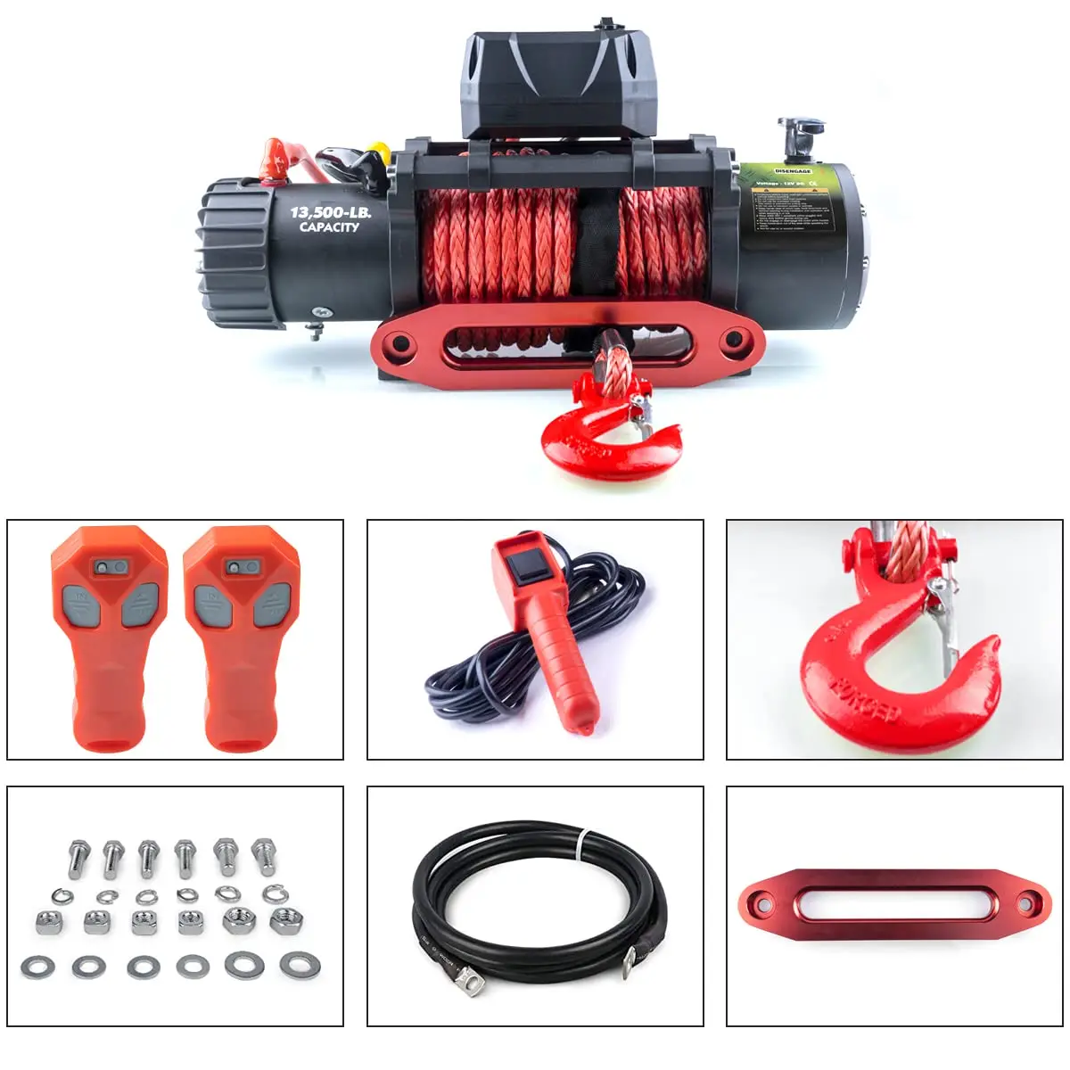 Electric Winch For 13500lbs off Road SUV Car Jeep Waterproof Winch