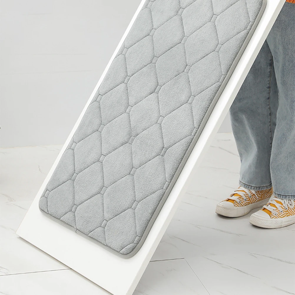 

Нескользящий впитывающий коврик для ванной комнаты, мягкие коврики с отскоком для кухонного пола, темно-серый, грязезащитный, подходит для использования на дверь, дождливый день, анти