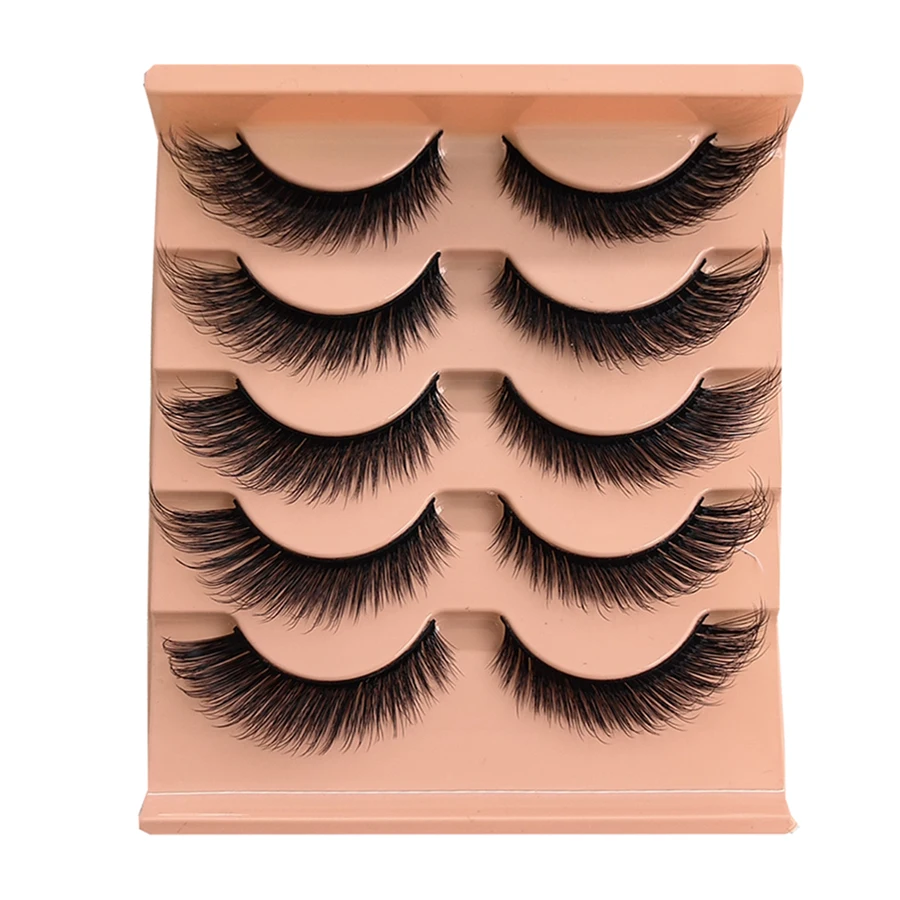 5 pairs with a natural appearance extension of 0.63 inches for cat eyelashes and 8D strip fluffy fox false eyelashes