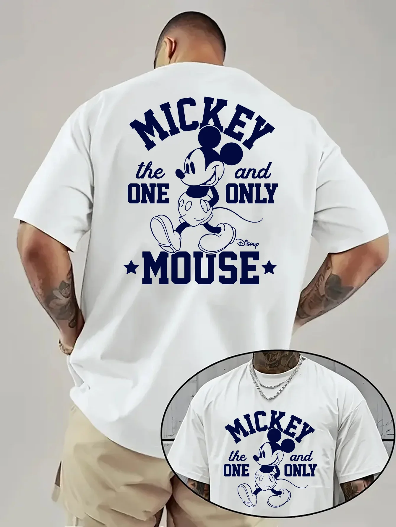 

Disney Mickey Cartoon Printed Pure Cotton T-shirt 2026 Men's and Women's Summer New Street Trend Casual Loose Short Sleeved Top