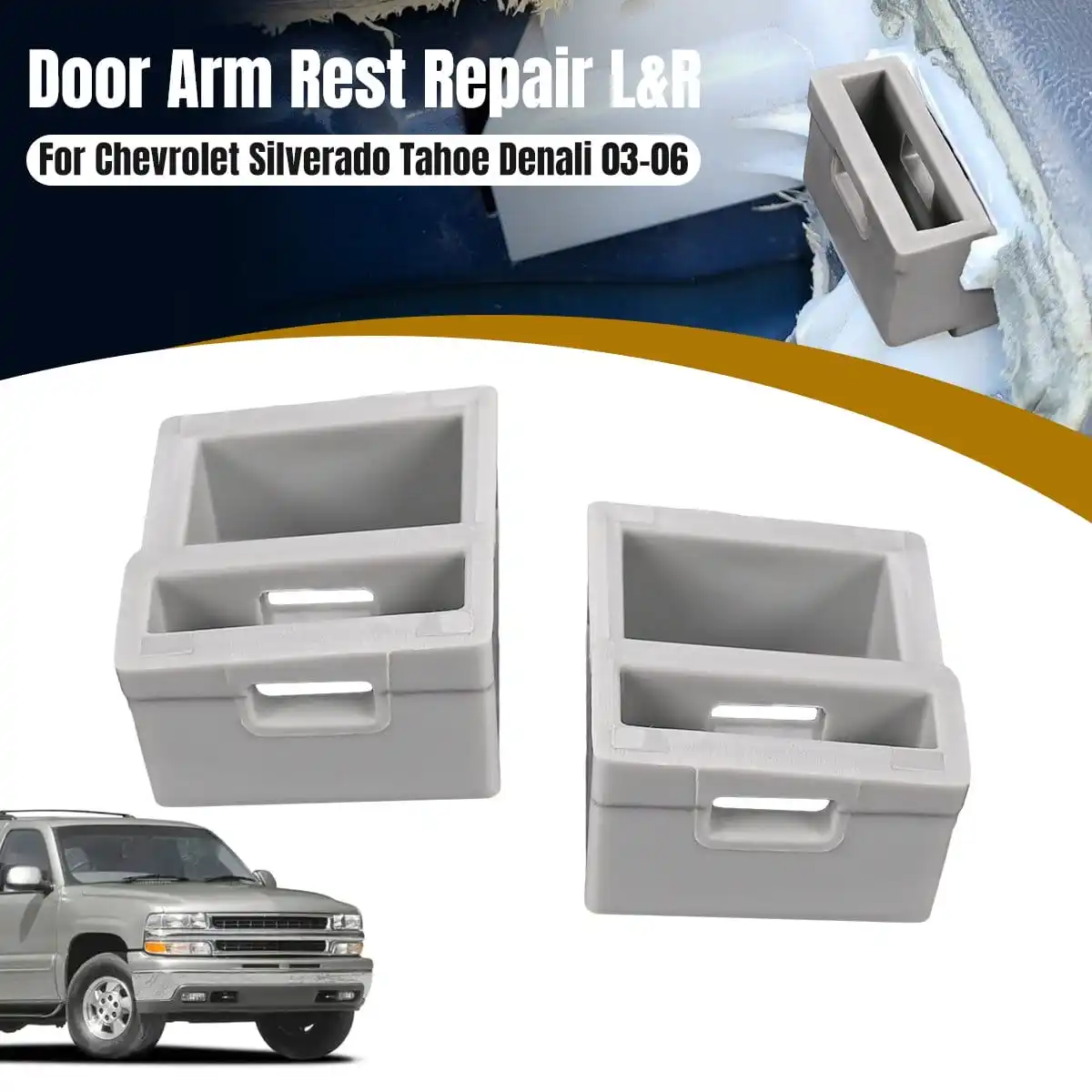 2pcs Door Arm Rest Switch Panel Clip Door Panel Arm Rest Repair Kit Replacement for Chevy Silverado Tahoe 2003 2004 2005 2006