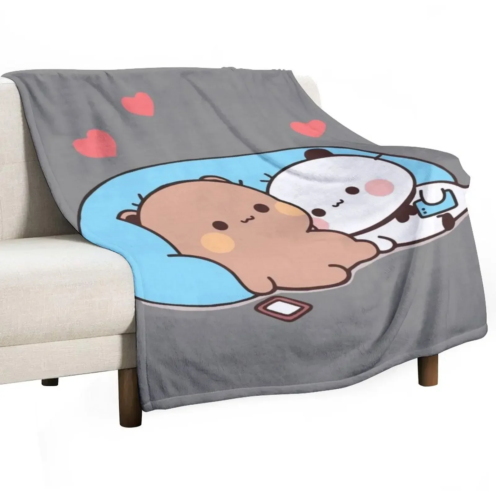 

DuDu Bear and BuBu Panda’s night days Throw Blanket Warm Decorative Sofa Blankets