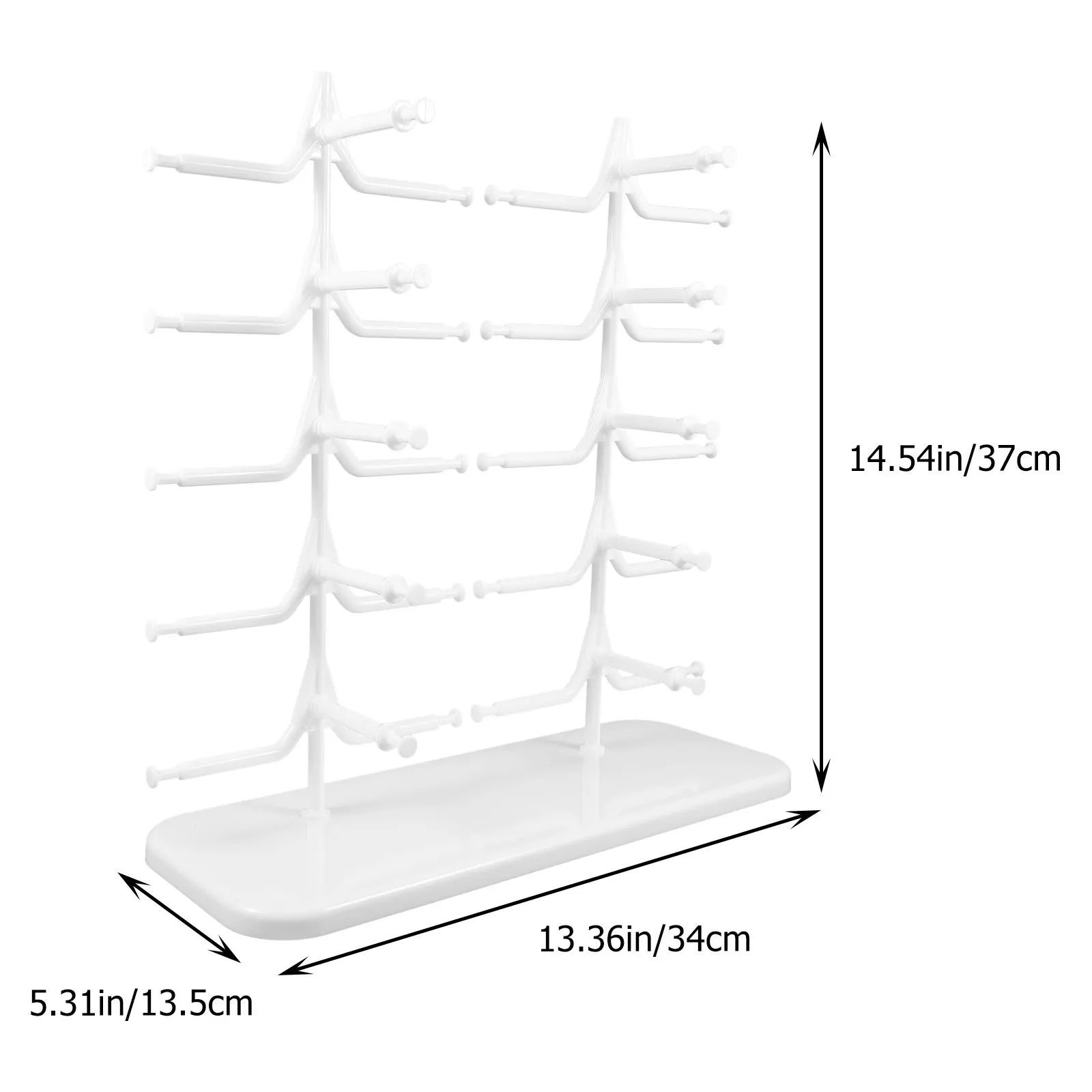 Premium ABS Glasses Display Rack Sunglasses Holder Stand for Organizing Eyeglasses Ski Goggles Multiple Pairs Space Saving