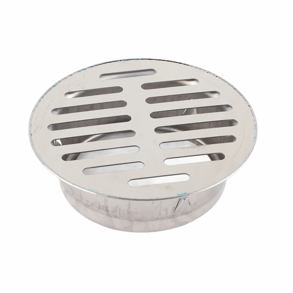 304 Stainless Steel Floor Drain Cover Round Shape Snap-in Design Grate Cover Anti Clog Anti Blocking Drain Cover Yard