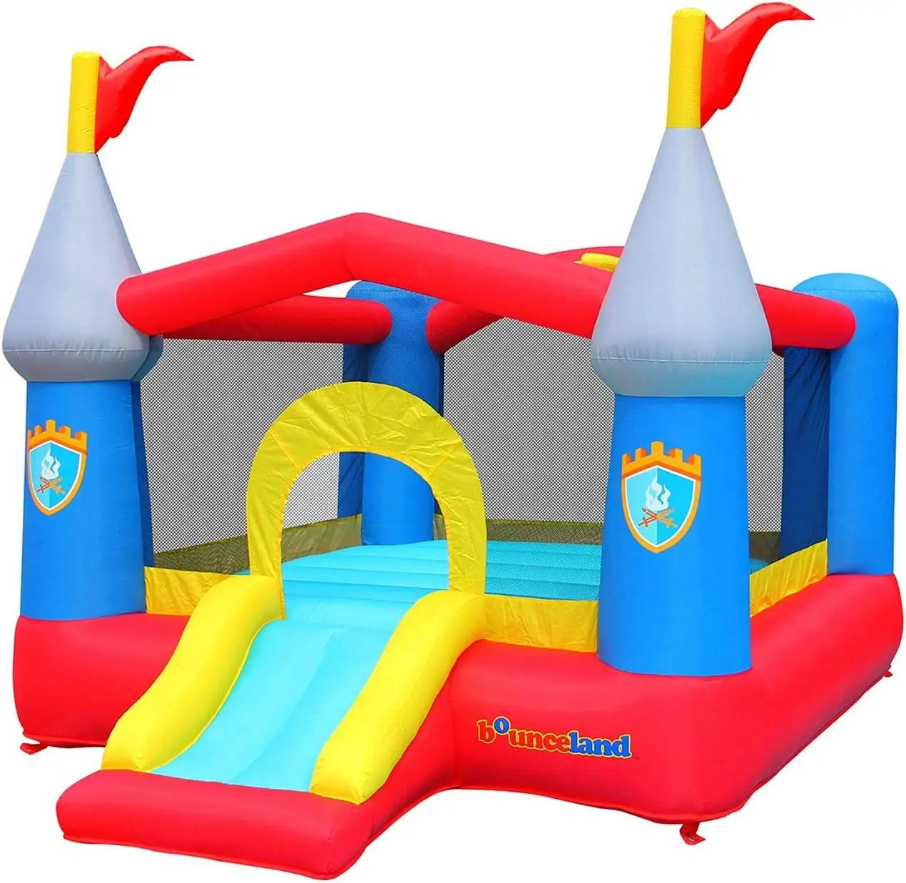 Bounce House Castle with Basketball Hoop Inflatable Bouncer, Fun Slide, Safe Entrance Opening, UL Certified Strong Bl