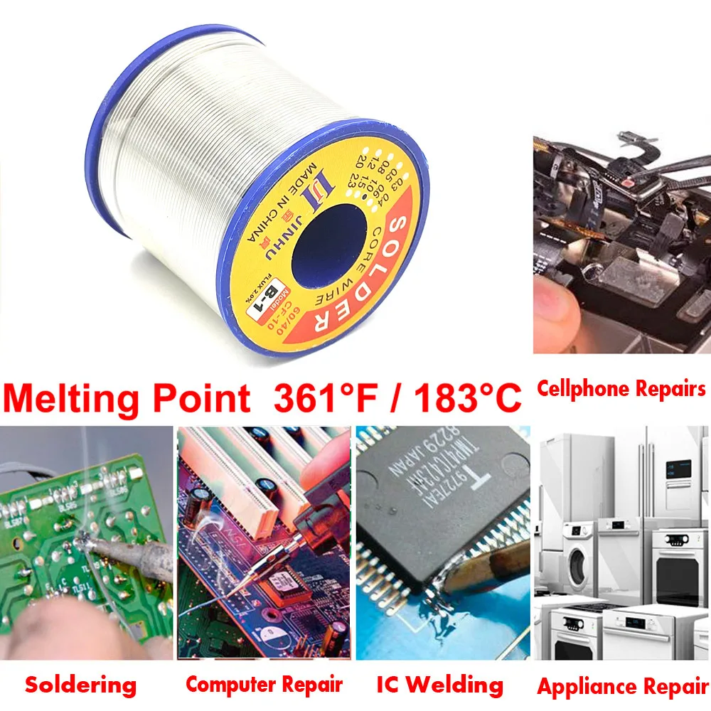 500G/100G/50G CF-10 Solder Wire Tin 0.5/0.6/0.8/1.0/1.2/1.5/2.0mm Roll Clean Rosin Welding Core Soldering Wire Flux Reel Tube