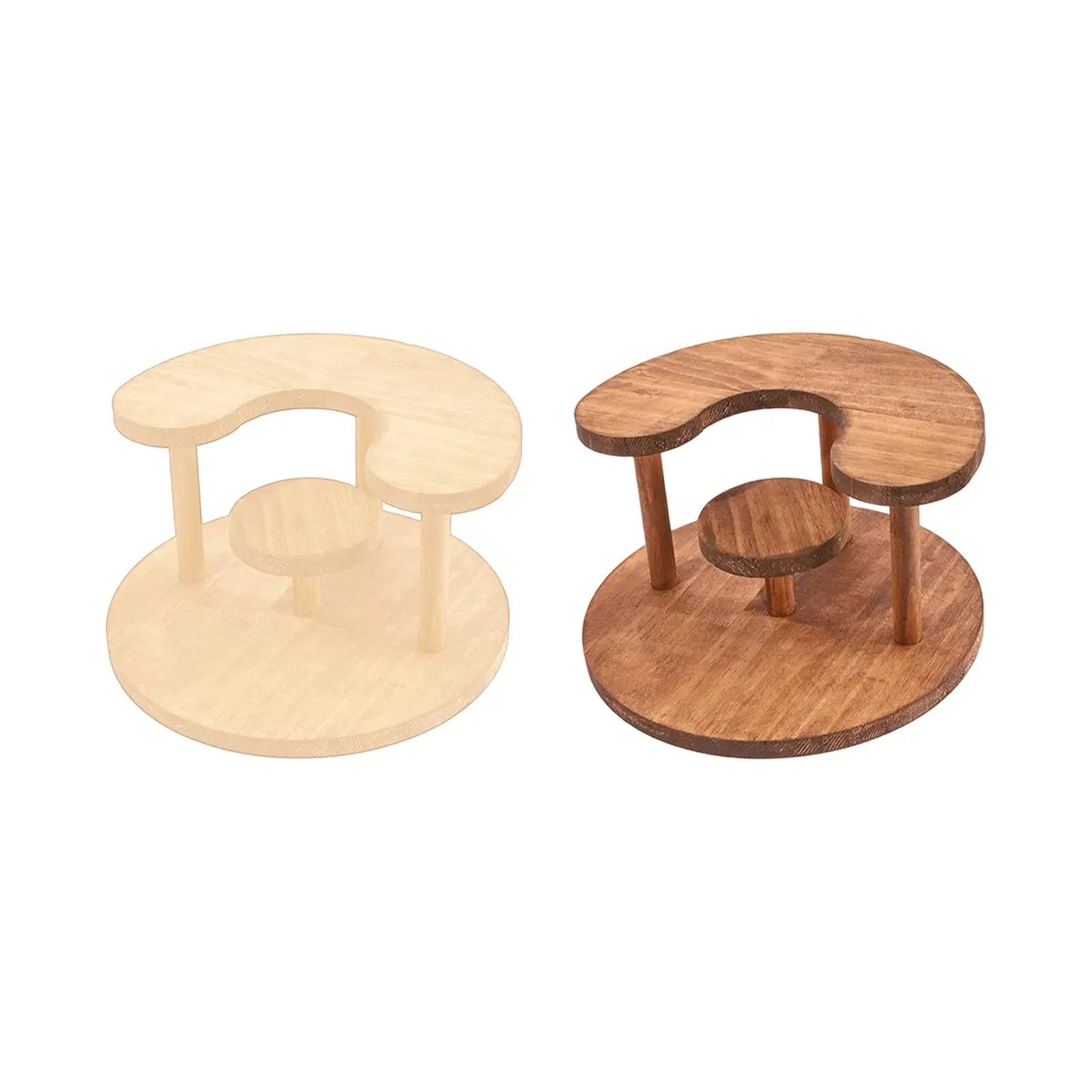 Wood Cake Stand Storage Organizer Rack Step Ladder Wooden Plant Stand Cupcake for Graduation Craft Figurine Tea Party