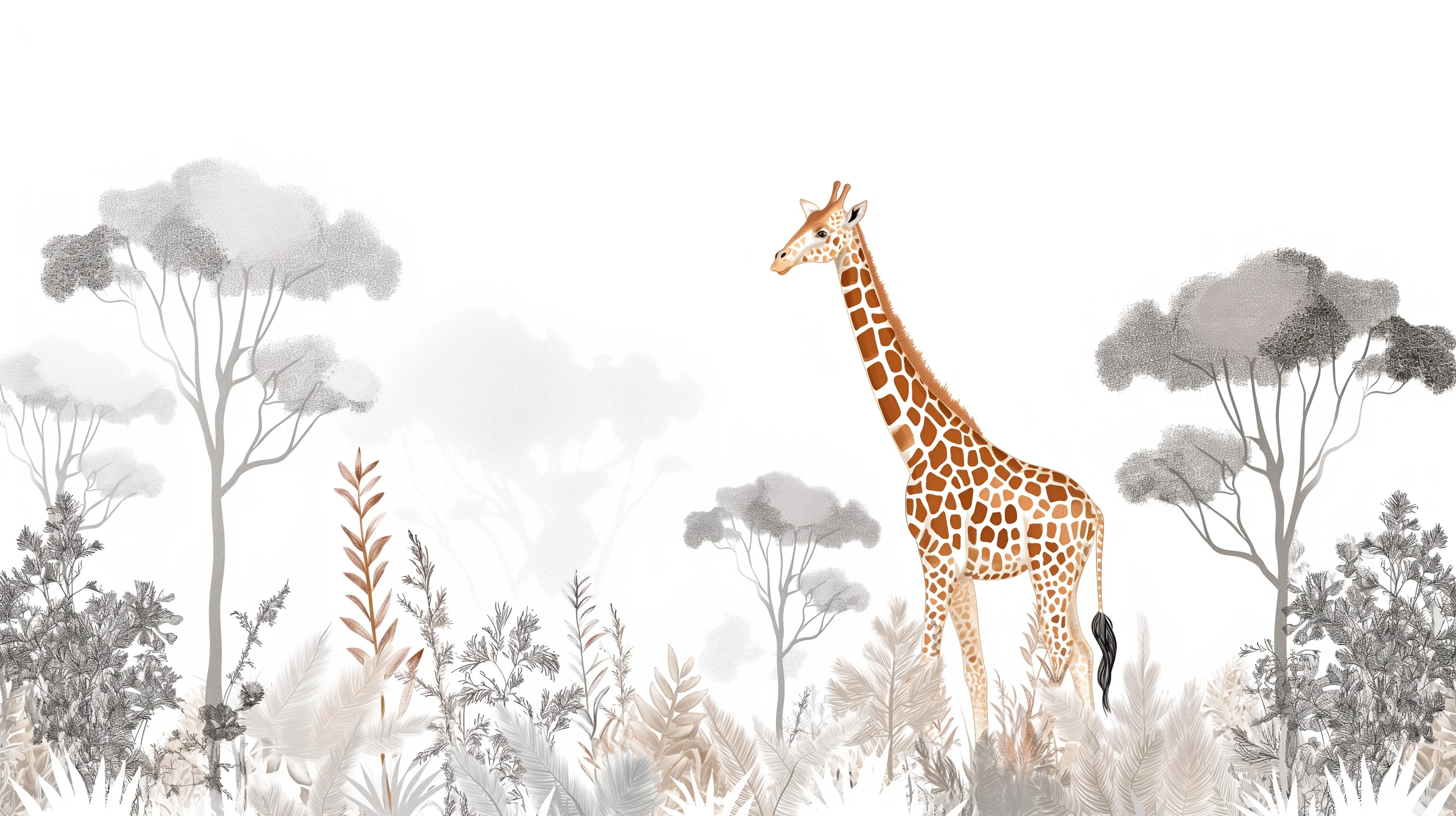 Customize full house size, customize wallpaper, mural, giraffe top
