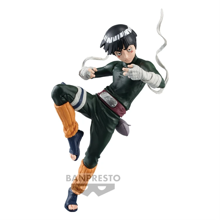 Bandai oryginalny NARUTO Ninkai Taisen Rock Lee Anime figurki Model dekoracja stołu chłopcy prezent