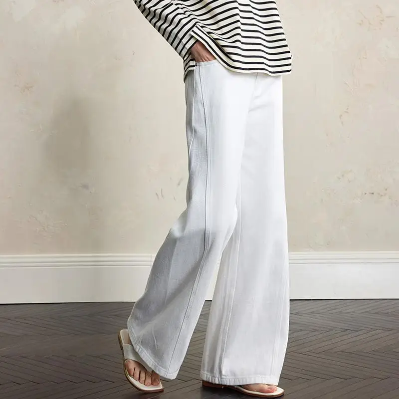 

Sweet Tea Home Tailored Wide Leg Jeans Women's Faion Spring 2025 High Waist Slim Fit Denim Pants
