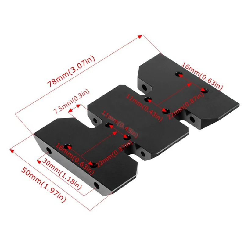 Placa de deslizamiento de traducción de Metal de centro de gravedad inferior LCG para 1/10 RC Crawler Axial SCX10 I II III Capra piezas mejoradas