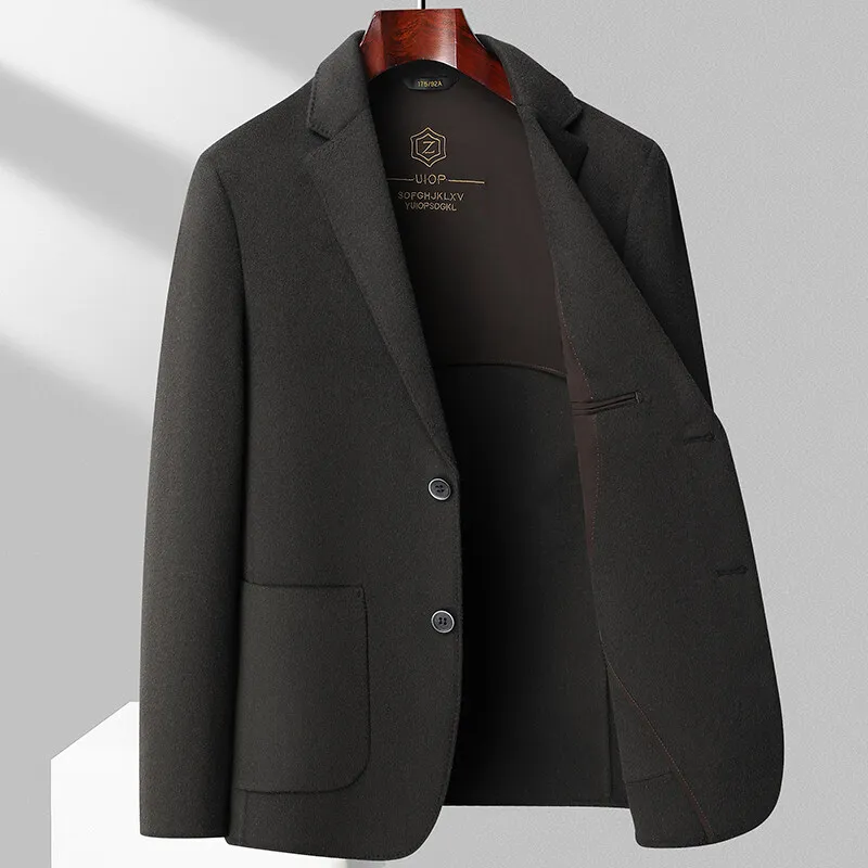 

100% Pure Wool Tweed Suit Comfortable Business Casual Single-Breasted Single-Breasted Suit Collar Coat for Autumn And Win