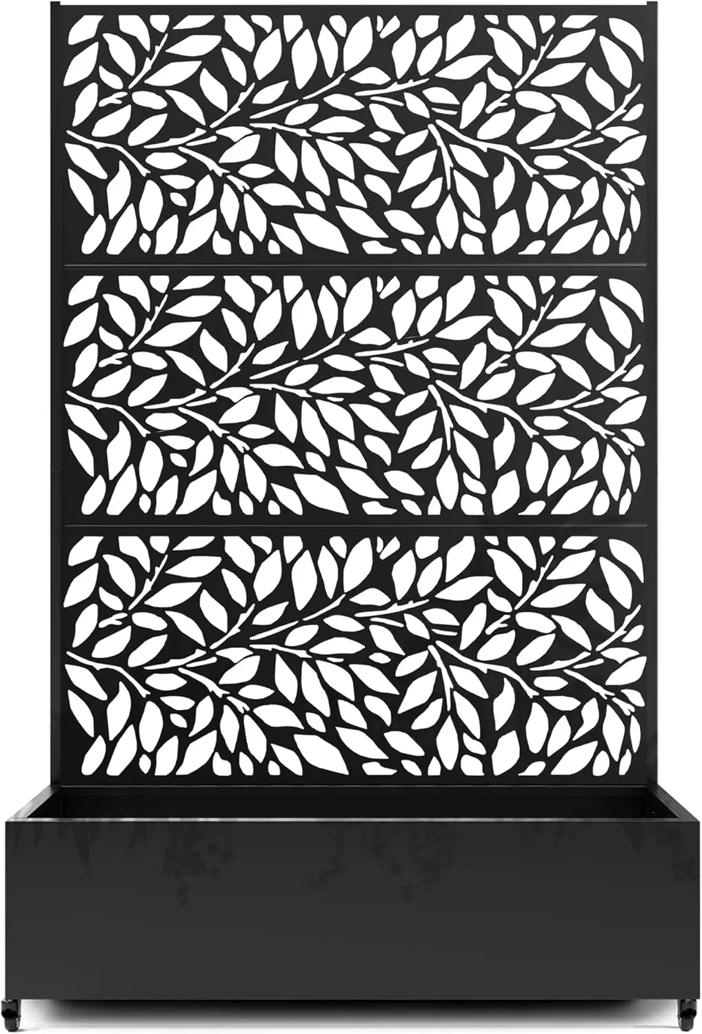 

Поднятая садовая кровать с решеткой и колесами, металлическая приподнятая садовая кровать размером 73 x 47 x 16 дюймов, металлический горшок с черным струящимся листом - 2 с тентом