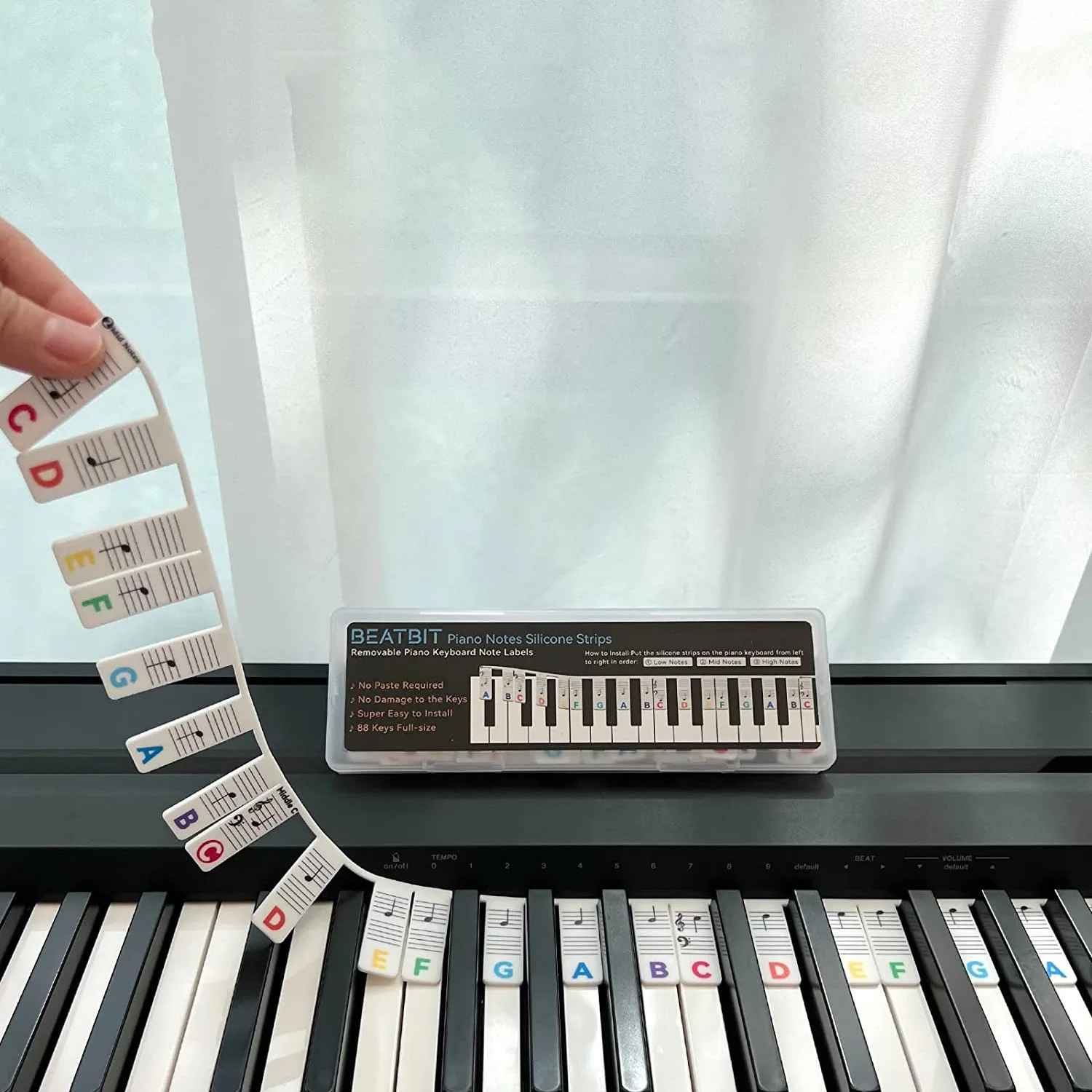 88-key Piano Keyboard Note label for beginners White Cardboard, Reusable, Quick Learning Tool Music Instruction Accessories